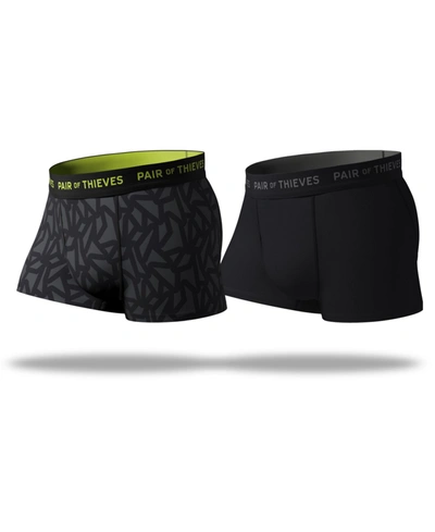 Shop Pair Of Thieves Men's Super Fit Trunks, Pack Of 2 In Black