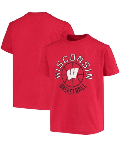 Shop Champion Big Boys And Girls Red Wisconsin Badgers Basketball T-shirt