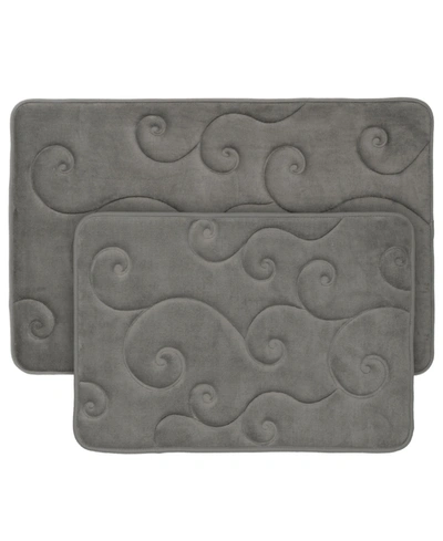 Shop Baldwin Home 2 Piece Memory Foam Bath Mat Set In Platinum