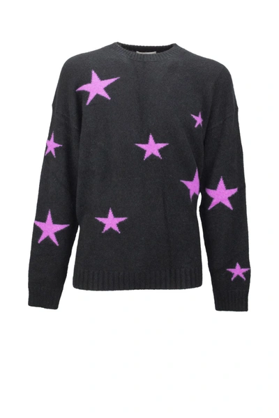 Shop Laneus Black Star-knit Jumper