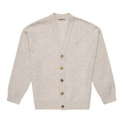 Shop Acne Studios Beige Wool Blend Cardigan In Neutrals