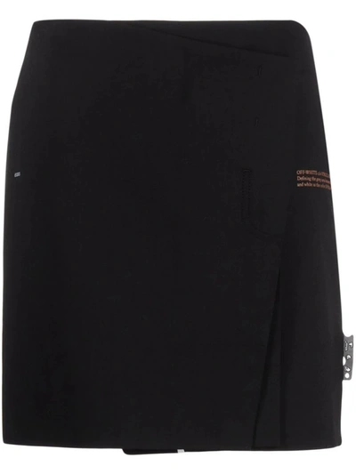 Shop Off-white Flap Mini Skirt In Black