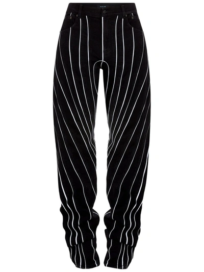 Shop Mugler Relaxed Spiral Jeans Black And Silver