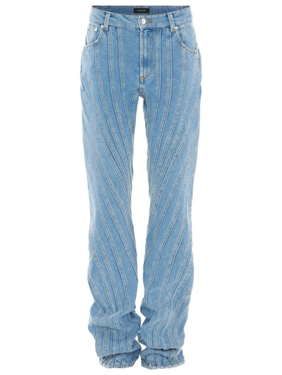 Shop Mugler Relaxed Spiral Jeans Light Medium Blue
