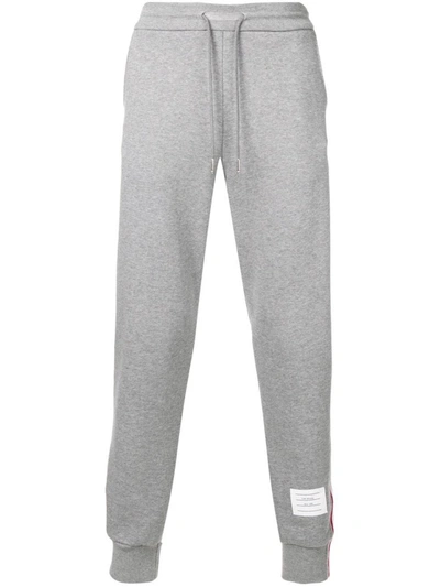 Shop Thom Browne Classic Loopback Sweatpants With Rwb Side Stripes In Grey