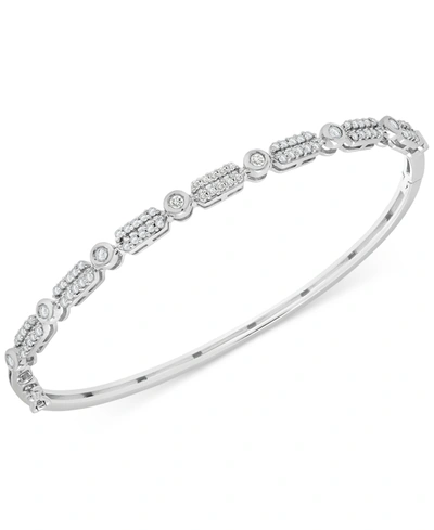 Wrapped Diamond Bangle Bracelet (1/2 Ct. T.w.), In Sterling Silver, 14k Gold-plated Sterling Silver Or 14k R In Sterling Silver