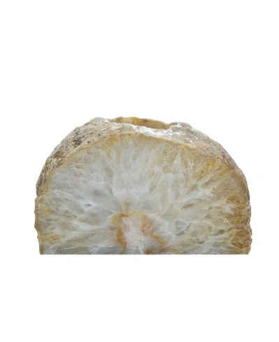 Shop Nature's Decorations - Agate Geode Candle Holder In Gray
