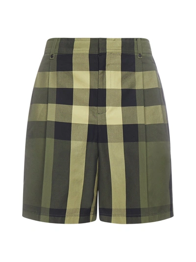 Shop Burberry Pleated Check Printed Shorts In Multi