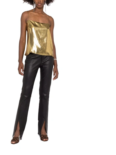 Shop Alexandre Vauthier Women's Gold Silk Top