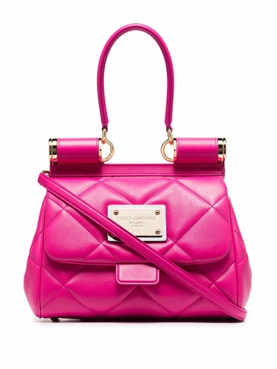 Shop Dolce E Gabbana Women's Fuchsia Leather Handbag