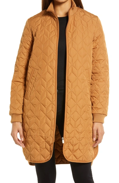 Shop Ilse Jacobsen Isle Jacobsen Long Quilted Jacket In Cashew