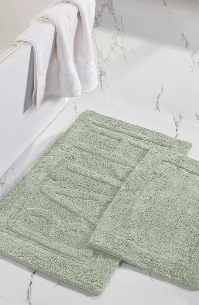 Shop Modern Threads 2-piece Cotton Bath Mat Set In Sage