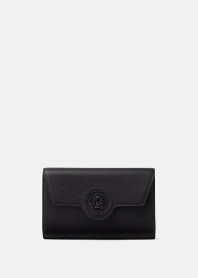Shop Versace La Medusa Long Wallet In Black