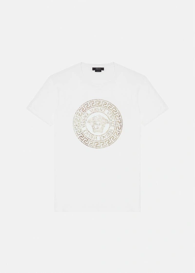 Shop Versace Medusa Crystal T-shirt, Male, White, 3xl