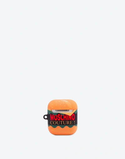 Shop Moschino Hamburger Air Pod Case In Yellow