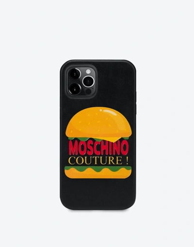Shop Moschino Hamburger Iphone 12/12 Pro Cover In Black