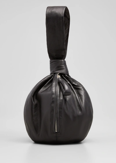 Shop Lemaire Knotted Napa Top-handle Bag, Black