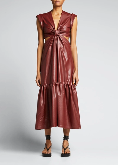 Shop A.l.c Alexandria Vegan-leather Dress In Cranberry