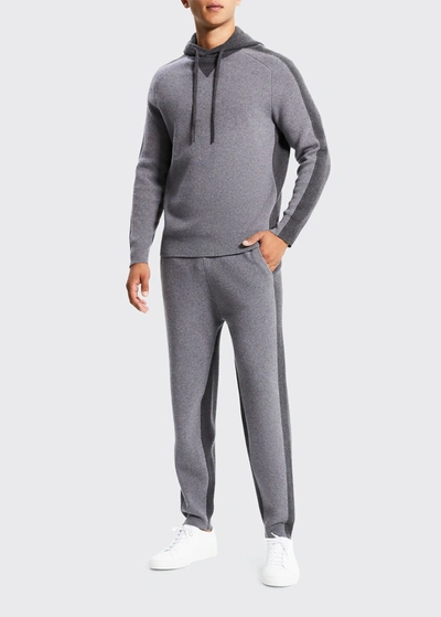 Shop Theory Men's Alcos Wool-cashmere Hoodie In Loft Grey Melange