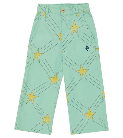 The Animals Observatory Colt Printed Cotton And Linen Pants In Blue