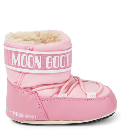 MOON BOOT BABY LEATHER-TRIMMED SNOW BOOTS P00616337