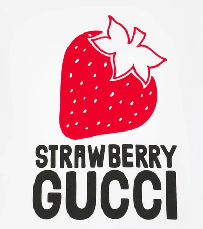 Shop Gucci Printed Cotton T-shirt In White/multicolor