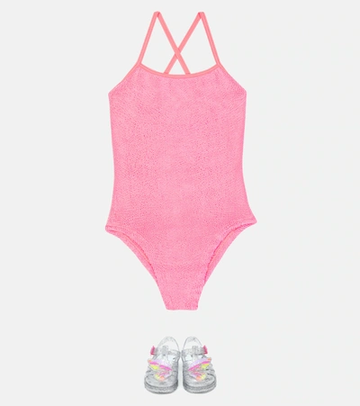 Shop Hunza G Margot Swimsuit In Bubblegum