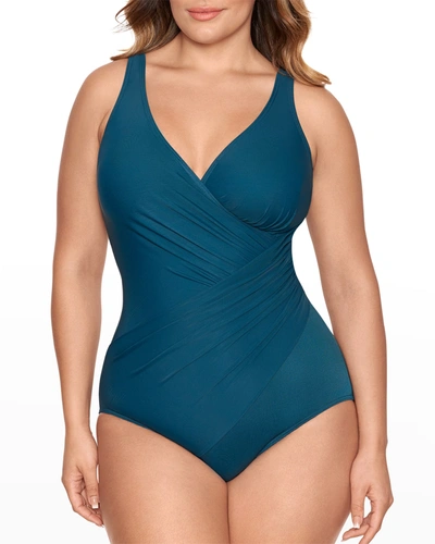 Shop Miraclesuit Plus Size Oceanus One-piece Swimsuit In Nova