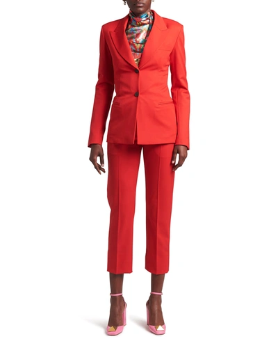 Shop Valentino Slim-fit Blazer In Red