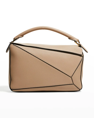 Shop Loewe Puzzle Bag In Grain Leather In 2150 Sand