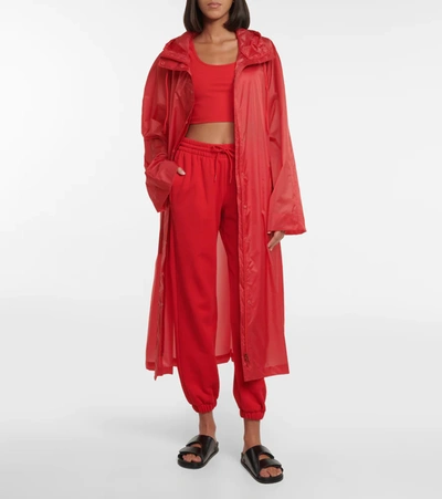 Shop Wardrobe.nyc Hooded Raincoat In Red