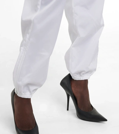 Shop Wardrobe.nyc Wardrobe. Nyc Zip-cuff High-rise Sweatpants In White