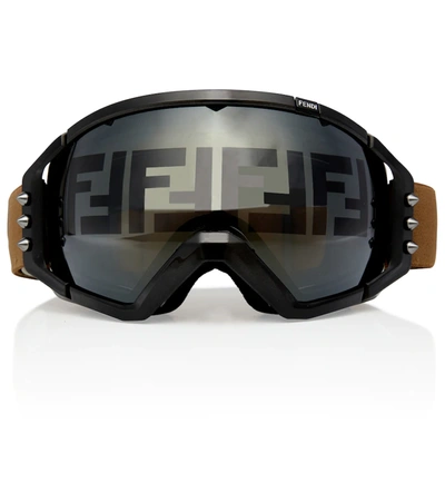 Shop Fendi Logo Ski Goggles In Black