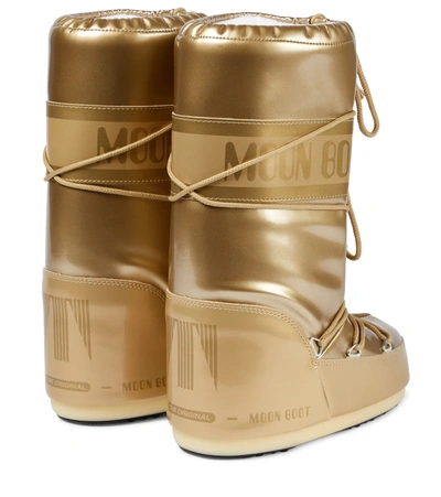 Shop Moon Boot Icon Vinyl Snow Boots In Gold