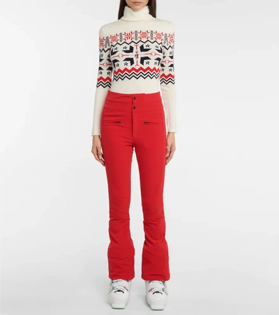 Shop Perfect Moment Aurora High-rise Flared Ski Pants In Red
