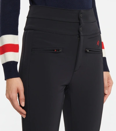 Shop Perfect Moment Aurora High-rise Soft Shell Flared Ski Pants In Black