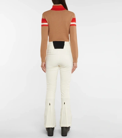 Perfect Moment High Waist Aurora Corduroy Flare Pant M In Snow White