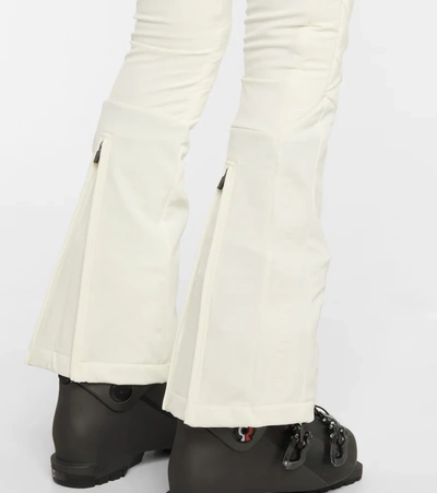 Shop Perfect Moment Aurora High-rise Soft Shell Flared Ski Pants In Snow White
