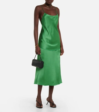 Shop Victoria Beckham Satin Camisole In Emerald