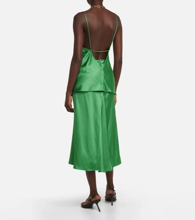 Shop Victoria Beckham Satin Camisole In Emerald