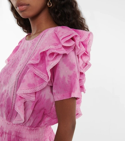 Loveshackfancy Natasha Dress In Island Pink Hand Dye In Begonia Hand Dye