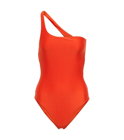 Jade Swim Evolve One Piece One Shoulder Swimsuit In Orange Sheen
