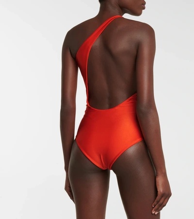 Jade Swim Evolve One Piece One Shoulder Swimsuit In Orange Sheen