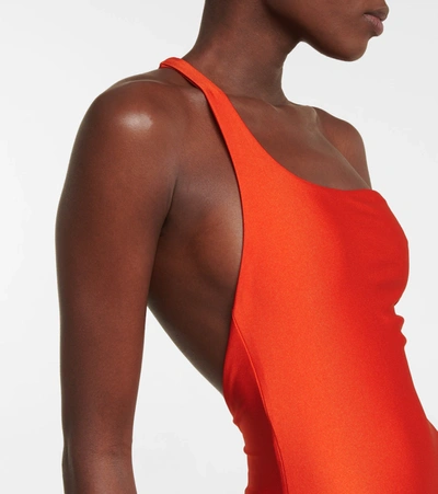 Jade Swim Evolve One Piece One Shoulder Swimsuit In Orange Sheen