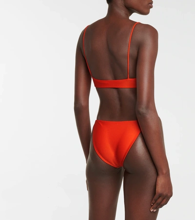 Jade Swim Bare Minimum Bikini Bottoms In Orange Sheen