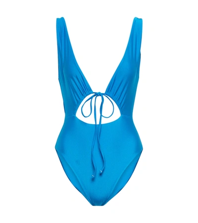 Jade Swim Cava Cutout Swimsuit In Cyan Sheen