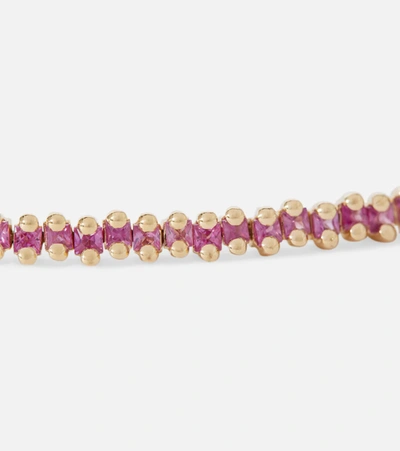 Suzanne Kalan 18kt Yellow Gold Bracelet With Sapphires In Pink