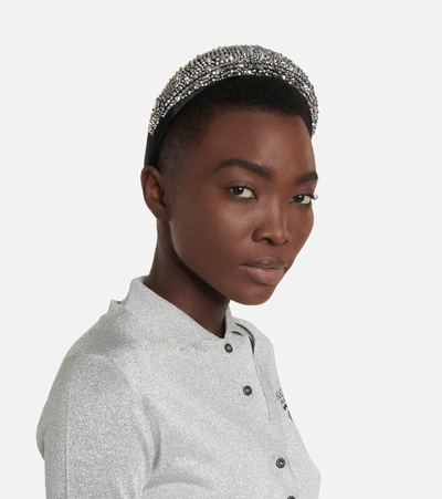 Prada Crystal-embellished Headband In Black