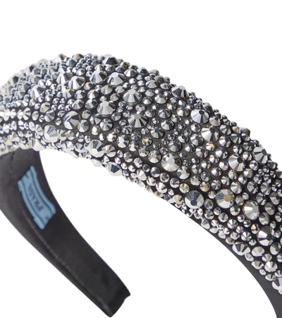 Prada Crystal-embellished Headband In Black