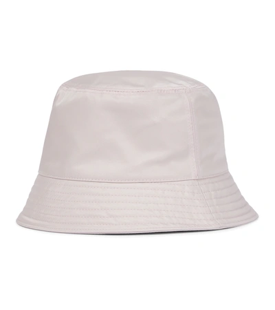 Prada Nylon Bucket Hat In Alabastro